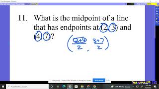 Geometry Chapter 1 Practice Test 1 #11-12