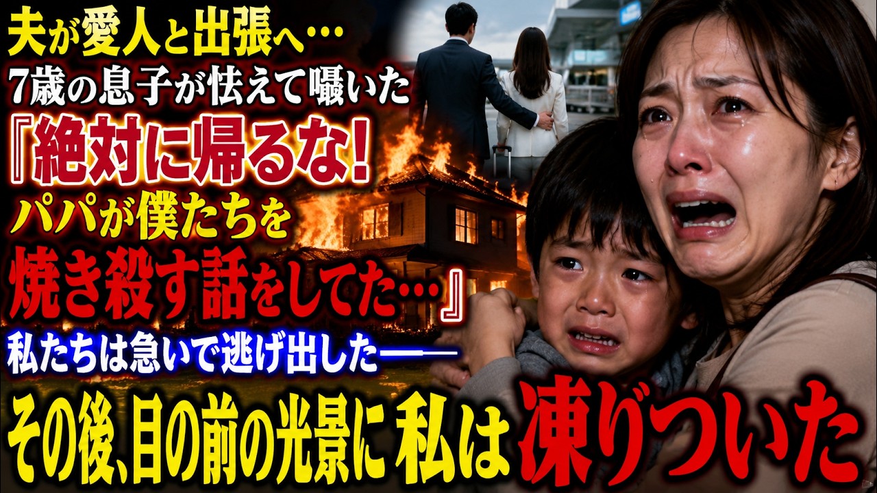夫が愛人と一緒に出張へ向かった直後、7歳の息子が怯えて囁いた。「ママ、絶対に家に帰らないで。今日パパが僕たちを焼き殺す話をしてた…」。その後、目の前に広がった光景に私は凍りついたのです…