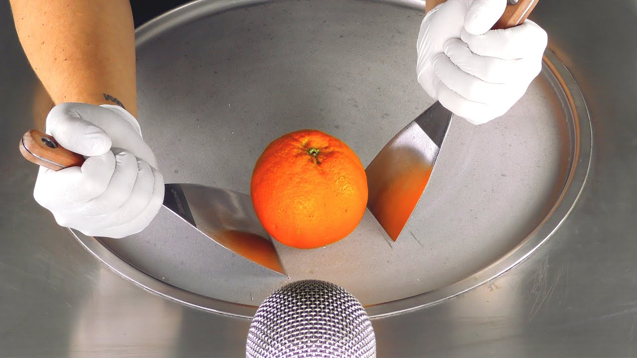 ASMR - fresh Orange Ice Cream Rolls | how to make Ice Cream with real Vitamins - satisfying Food