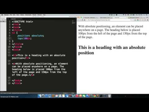 Positioning Elements Using CSS