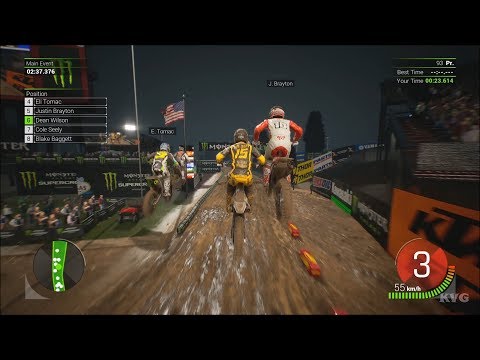 Monster Energy Supercross 2 - Wet Track Gameplay (PS4 HD) [1080p60FPS]