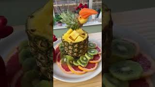 Fruit &amp; Vegetable Carving Ideas Cutting Tricks - Pineapple Parrot #short