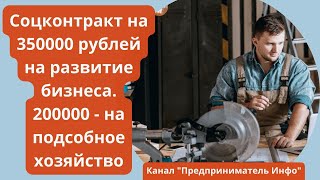 Соцконтракт на 350000 рублей на развитие бизнеса, 250000 - на подсобное хозяйство. Как получить