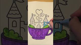 Magic Castle Tea 🏰☕ | Fairy Tale Art #colordashstudio #boldandeasy #drawing #art #painting
