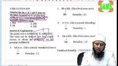 CSIR Net Life Sciences June 2019 paper  explanation (Genetics)