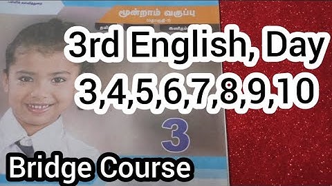 Bridge Course | 3rd std English Bridge Course worksheet Answers | Day-3 to 10 |