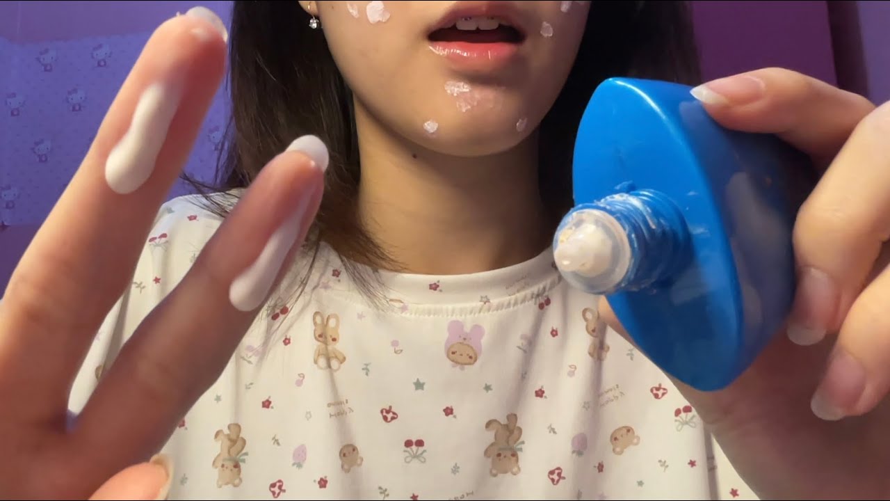 ASMR do your morning skincare | mouth sounds