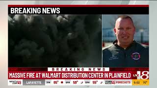 Massive fire at Walmart distribution center in Plainfield Part 1