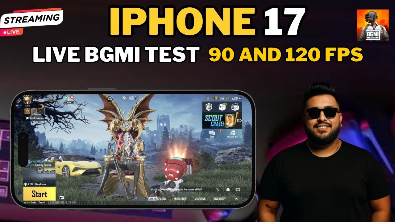 IPHONE 17 BGMI LIVE TEST 120 FPS | BGMI LIVE 4.0 UPDATE #shorts #bgmi # ...
