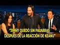 Jimmy Fallon se queda helado cuando Keanu baja del escenario tras leer algo sobre Sandra Bullock