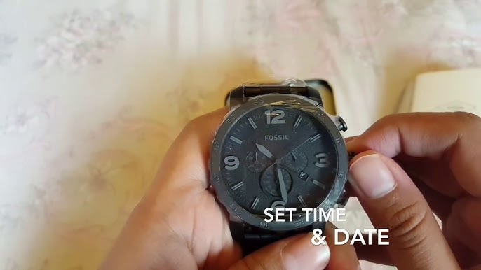 JR1401 Fossil Nate Chronograph Black Militar - YouTube