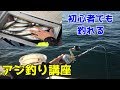 初心者でも釣れる アジ釣り講座 の動画、YouTube動画。