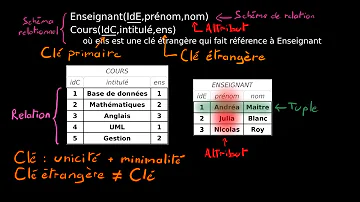 Quels sont les deux concepts du modèle relationnel ?