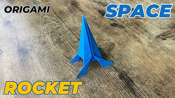 SPACESHIP ORIGAMI TUTORIAL | DIY SPACE ROCKET ORIGAMI FOLDING | SPACESHIP CRAFTING PAPER INSTRUCTION