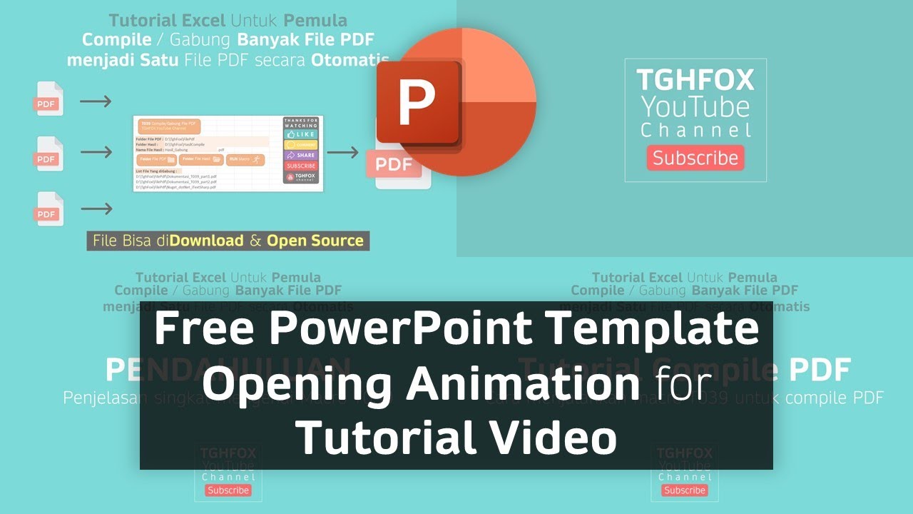 Free PowerPoint Template Opening Animation for YouTube Excel Tutorial ...