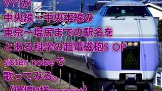 (旧)【駅名記憶】ボーカロイドVY1がとある科学の超電磁砲S OPのsister's noiseで中央線・中央本線の東京〜塩尻までの駅名を歌ってみる。【環境P様っぽく】