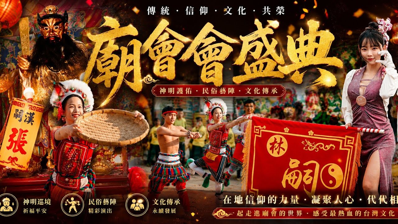 高雄超猛廟會！工程老闆大舞弄•三頂轎陣頭落落長•張天師出門超風光（高雄林園黃家”張府天師”開光遶境）