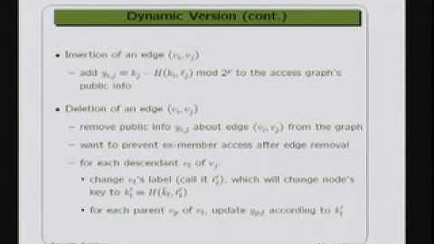 CERIAS Security: Dynamic and Efficient Key Management for Access Hierarchies 3/6