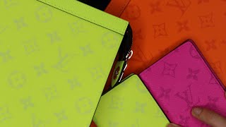 UNBOXING Louis Vuitton Taigarama Neon Yellow Pochette Voyage MM &amp; Pocket Organizer 2023