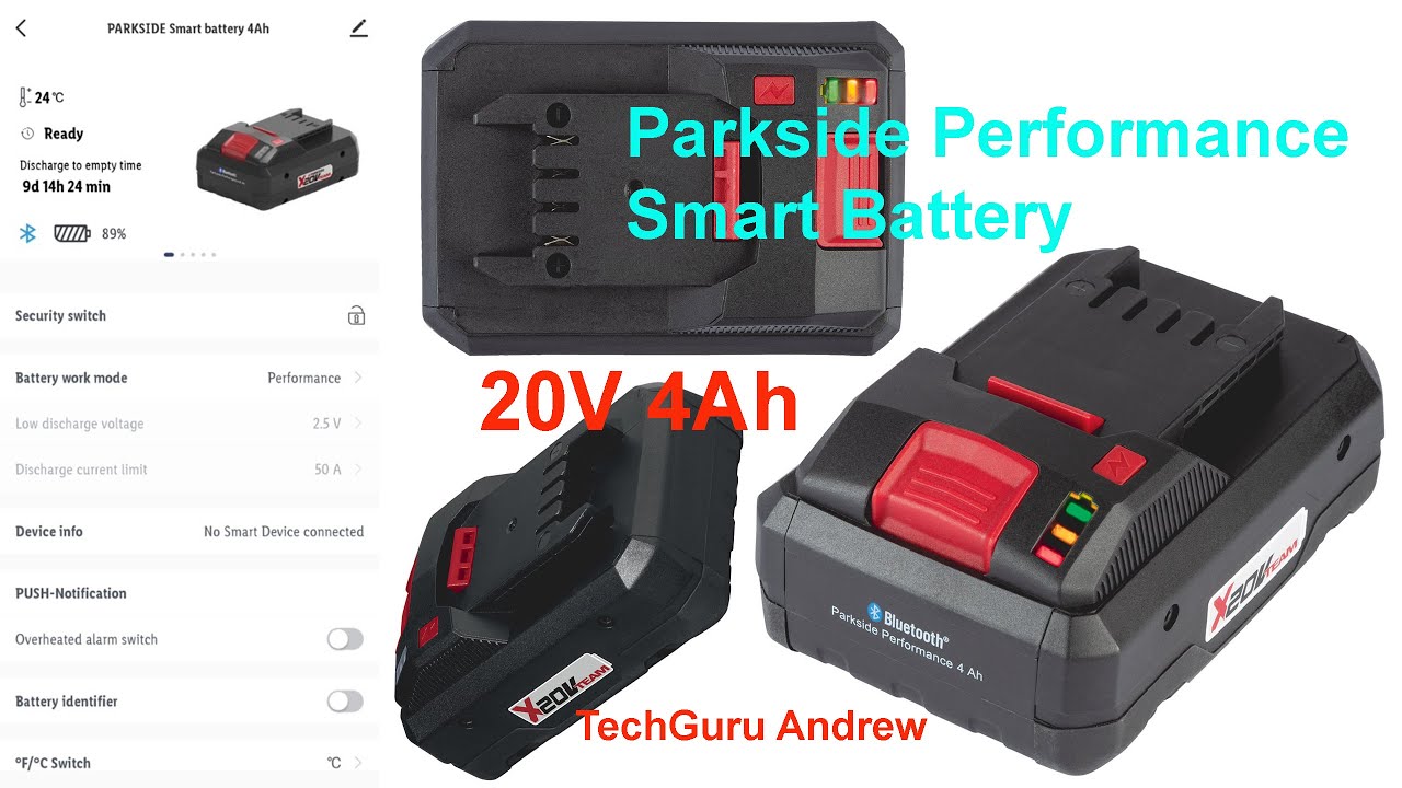 PARKSIDE® Batterie 20V 4Ah avec chargeur 20V 4,5Ah X20V TEAM