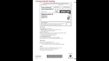 Edexcel - iGCSE - Mathematics A - June 2021 - Paper 2H - Solutions By Mr Harding