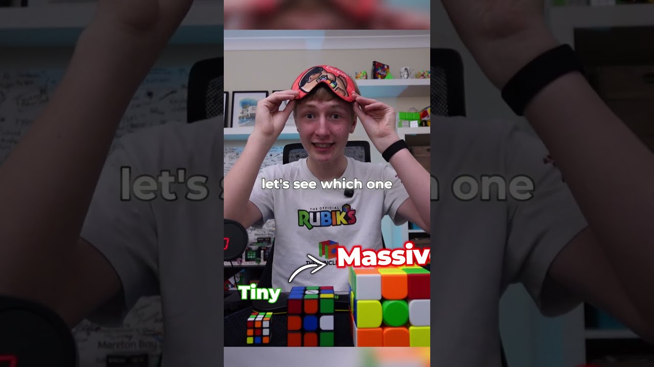 😲Is a MINI or MASSIVE Rubik's Cube harder to solve blindfolded? 😲
