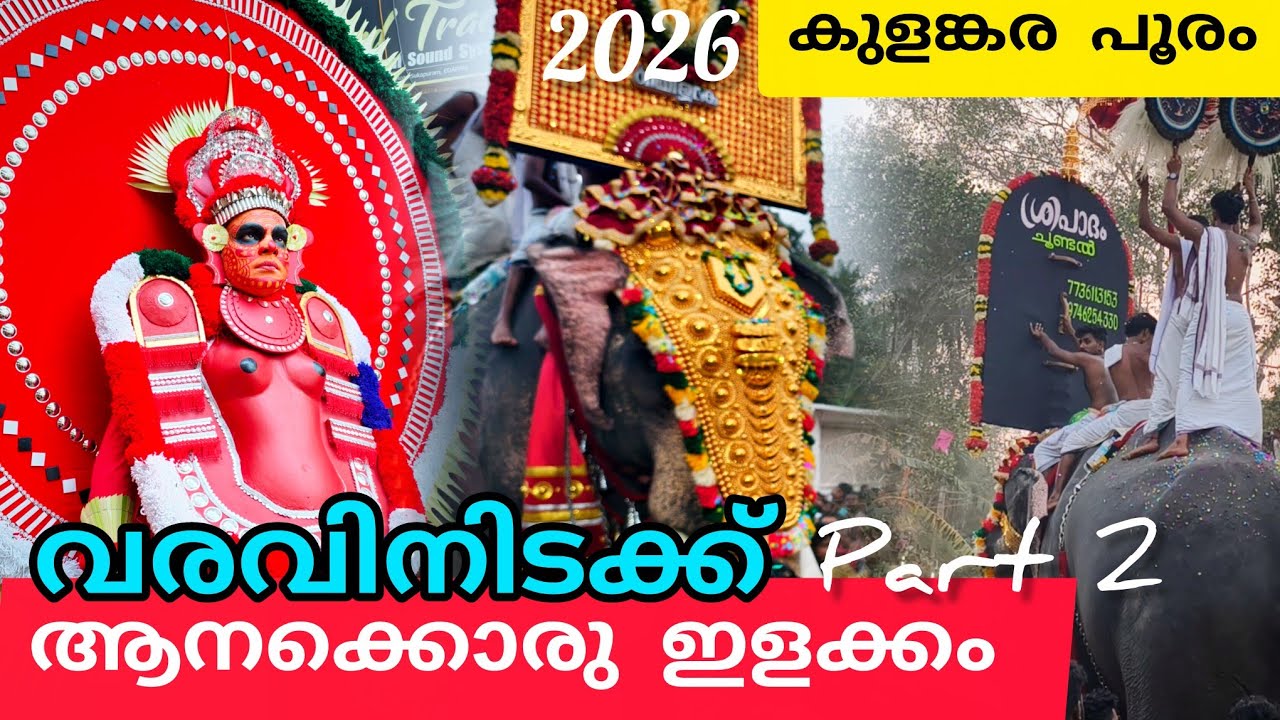 കുളങ്കര പൂരം വരവിനിടക്ക് ആനക്കൊരു ഇളക്കം 😨