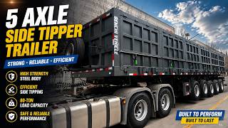 80 Tons Load Capacity! 💪This 5 axle side tipper semi trailer is built for heavy-duty transportation.