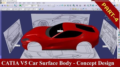 CATIA Car body design with blue print - Tutorial for beginners part-4
