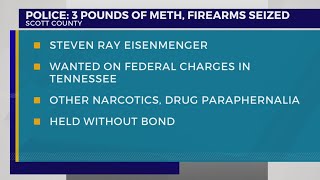 Police: Nearly 3 pounds of meth, firearms seized from Scott Co. home