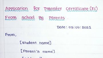 Application for Transfer certificate ( TC) from school by parents ll jsj jesy education