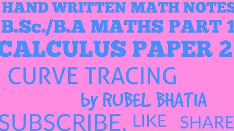 CURVE TRACING /CALCULUS/B.Sc./MATHS/CARTESIAN COORDINATES/HAND WRITTEN NOTES.
