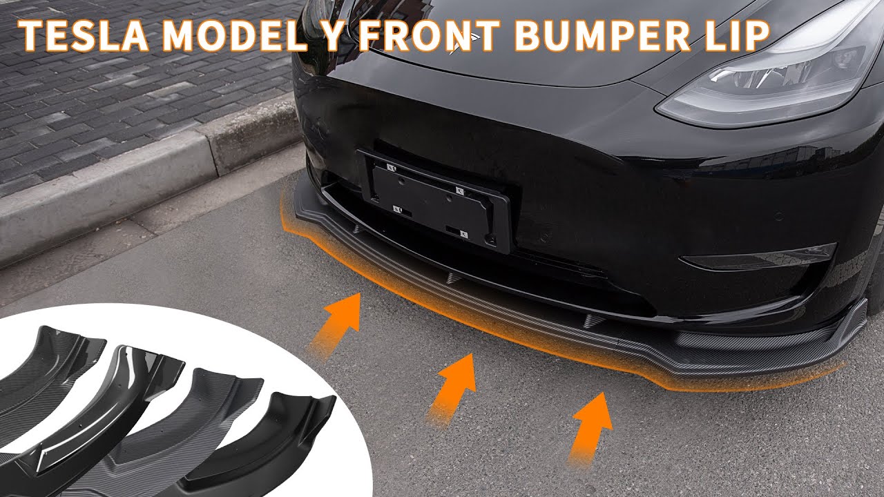 2020-2023 Tesla Model Y Front Bumper Lip Kit Installation Video - YouTube