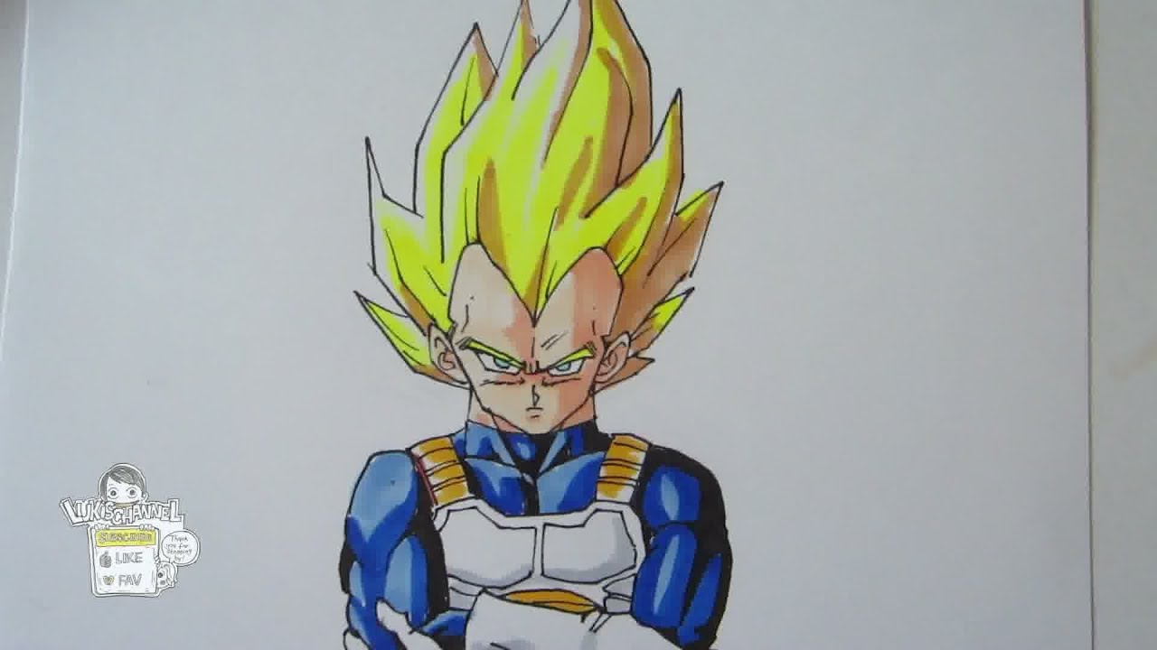 How to draw Super Saiyan Vegeta from Dragon Ball Z ベジータ ...