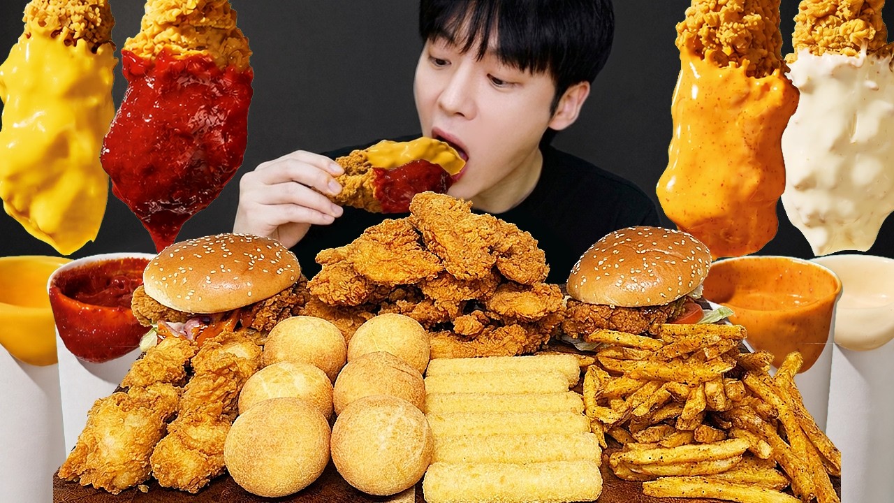 ASMR MUKBANG POPEYES 치킨먹방! 치킨 샌드위치 치즈스틱 후라이드치킨 CRISPY FRIED CHICKEN CHEESE SANDWICH EATING SOUND!