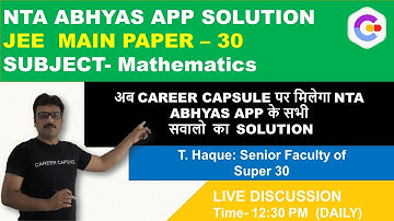 NTA Abhyas app JEE MAIN PAPER 30 - Mathematics Solution, NTA Abhyas app Mathematics Solution