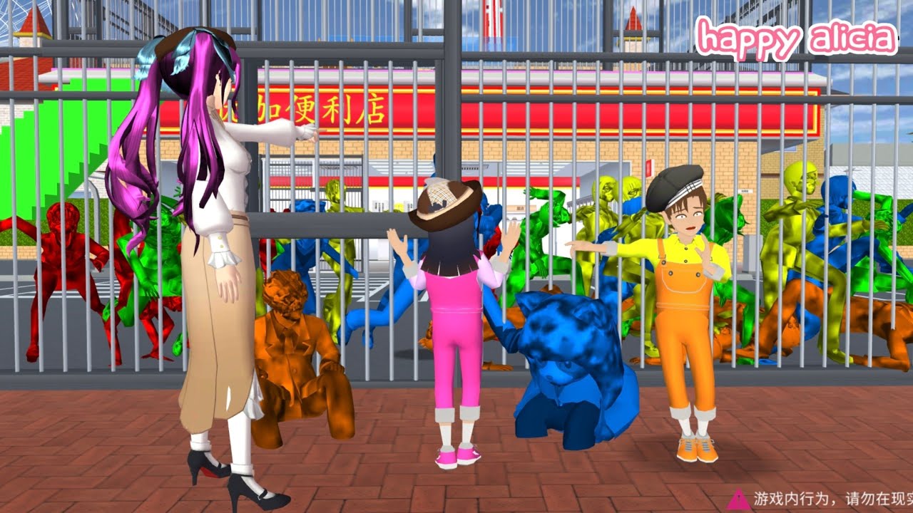 Sakura Yuta Mio Panik Kabur Dari Kota😱| Takagi Digigit Zombie Pelangi🧟‍♂️🌈| Sakura | Happy Alicia