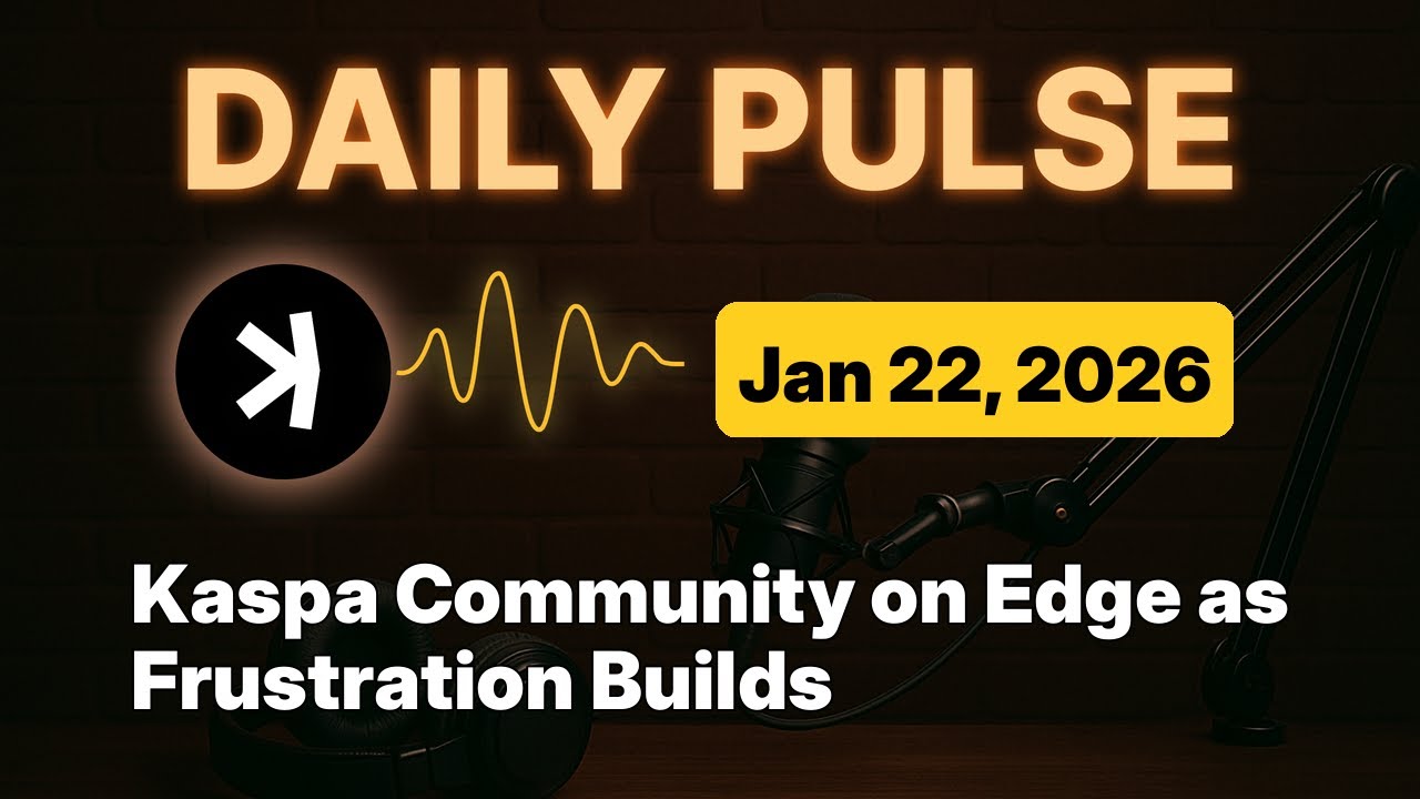 Kaspa Daily (Jan 22) - Kaspa Community on Edge as Frustration Builds