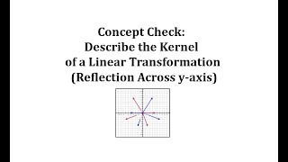 Concept Check: Describe the Kernel of a Linear Transformation (Reflection Across y-axis)