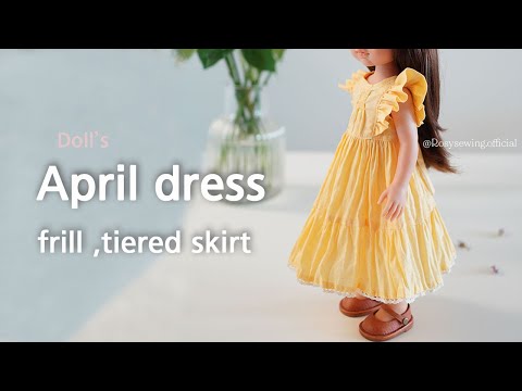 인형옷만들기 에이프릴 원피스 / sewing tutorial : April dress/ frill tiered skrit  / Paola reina blythe