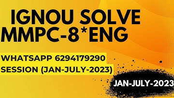 mmpc-8 solved assignment 2022-23 / mmpc-8solved assignment 2023 in english/ ignou mmpc-8