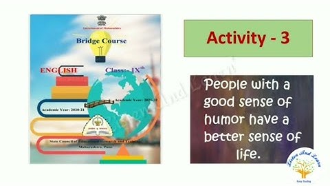 Std.9th English Bridge course-Telling a Joke Activity-3