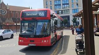 NEW BYD B12 Arriva London EYX11 LA75ZDM on Route 166 at West Croydon 