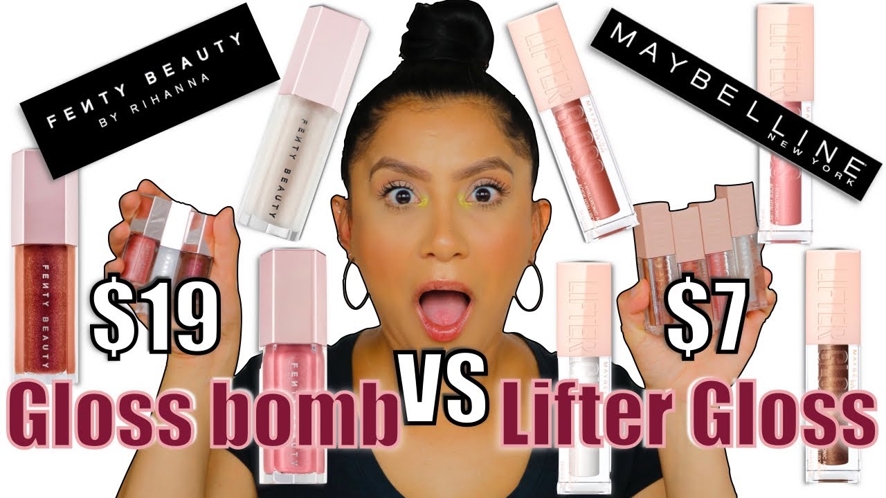 Fenty Beauty Gloss Bombs Vs Maybelline Lifter Lip Gloss Lip Swatches Dupe Magdalinejanet Youtube