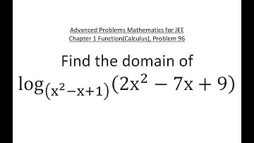 Find the domain of log base (x^2 -x +1) (2x^2 - 7x + 9); Problem 96 Chapter 1 JEE Black Book, Joshi