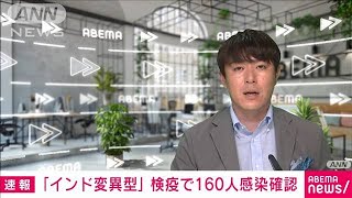 検疫でインド型変異ウイルス感染160人確認(2021年5月21日)