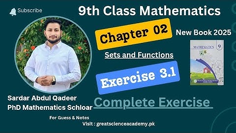 Complete Exercise 3.1 - 9th Class Math | PCTB New Book 2025