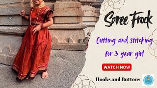 Saree Style Frock 3-Year Girl Cotton Hooks & Ons Part 1