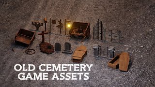 Old Cemetery low poly game asset blender animation