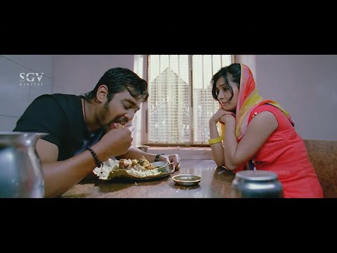 Radhika Pandith Buys Mutton Meals for Dhruva Sarja | Best Scene Of Bahaddur Kannada Movie